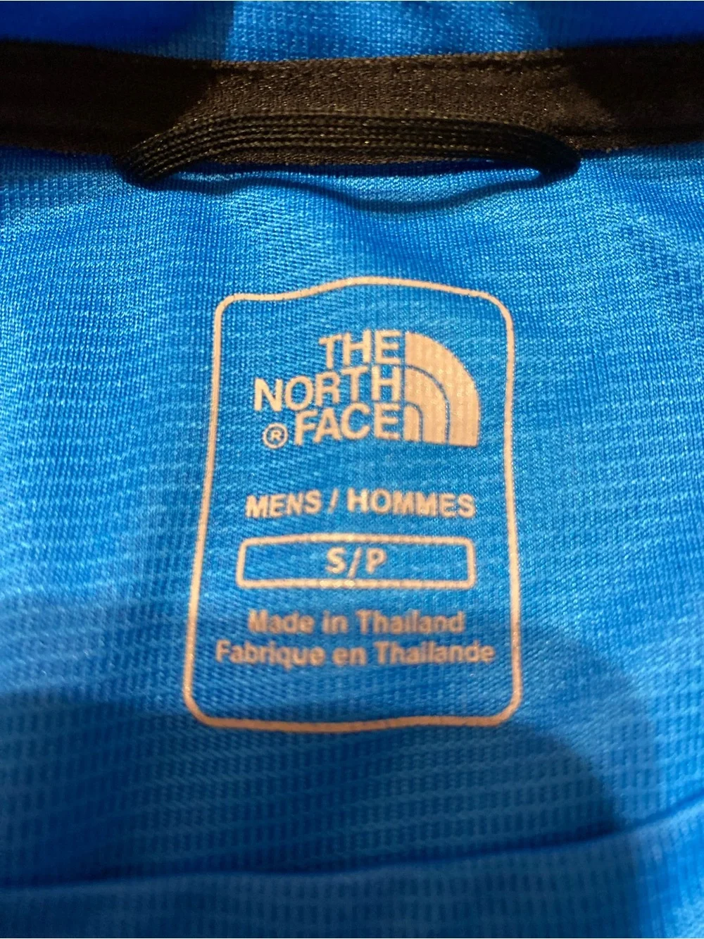 The North Face vaporwick mens long sleeve blue black athletic shirt, size small